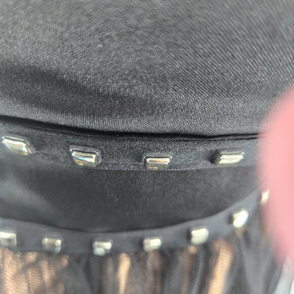 Jessica McClintock for Gunne Sax Black Gold V-Neck Mini Dress Juniors 5 - Picture 3 of 10